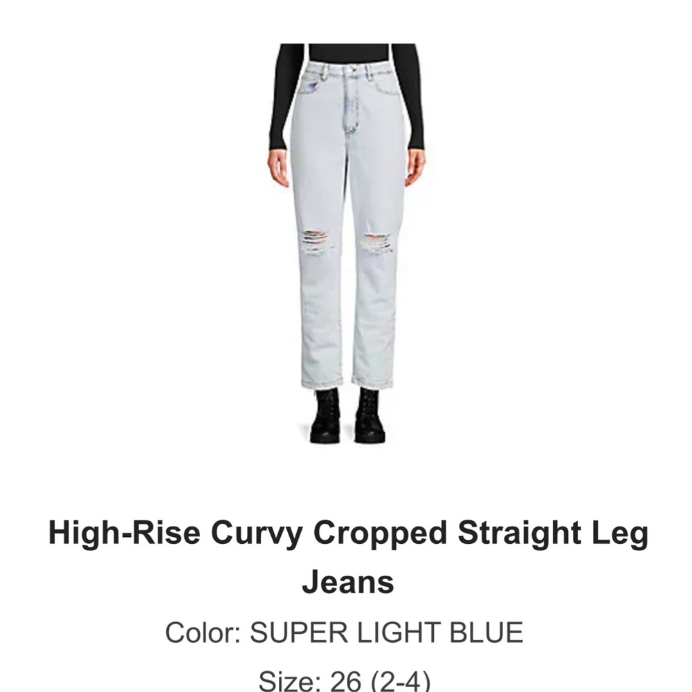 Weworewhat High-Rise Curvy Cropped Straight Leg Jeans
SUPER LIGHT BLUE  26 (2-4)